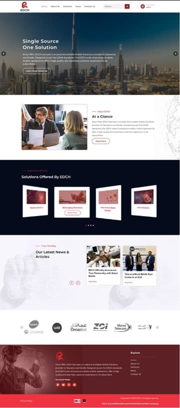 EDCH redesigned website showcasing modern contemporary spirit after Prism Digital rebranding project