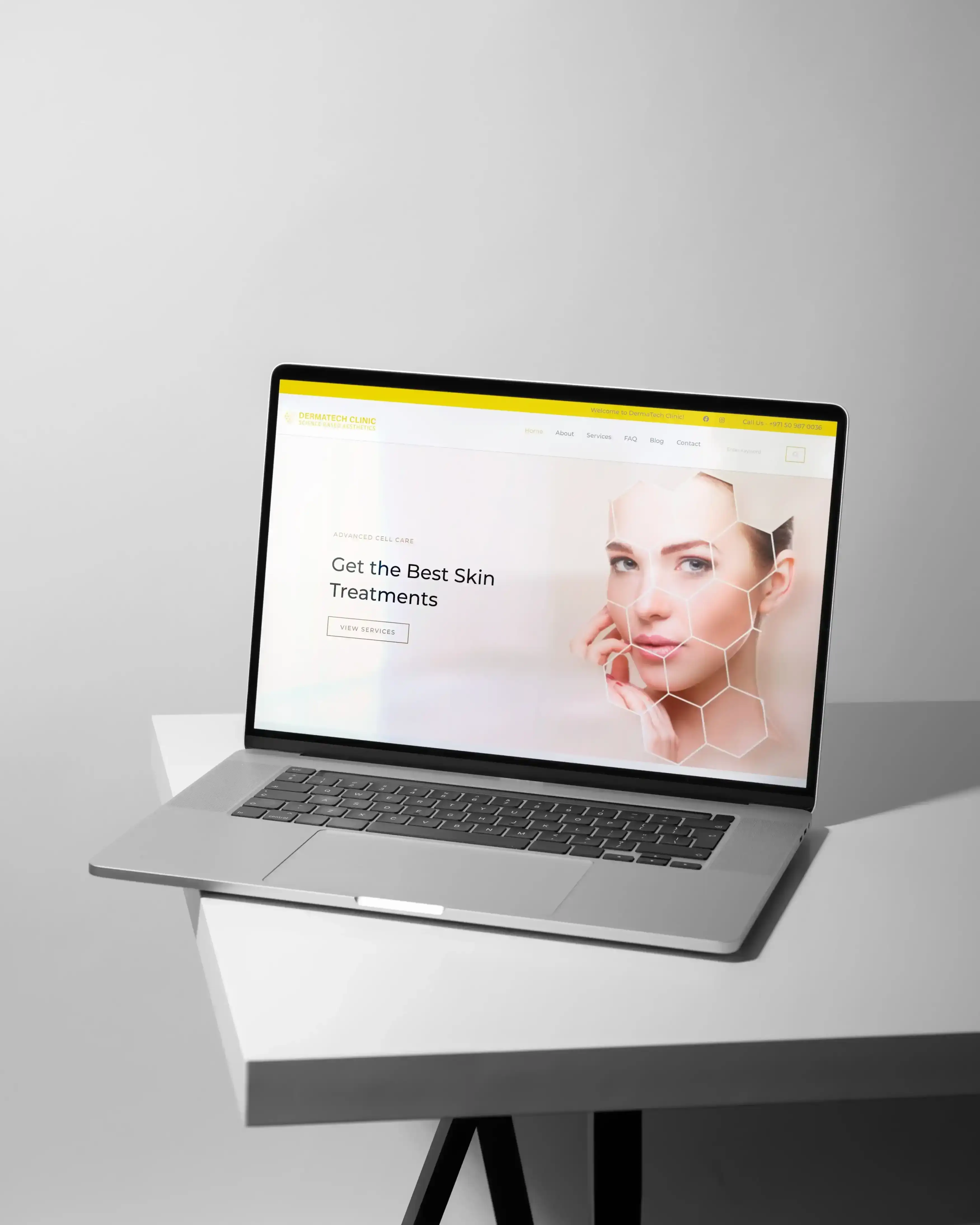 Dermatech Clinic website – designed by Prism Digital UAE